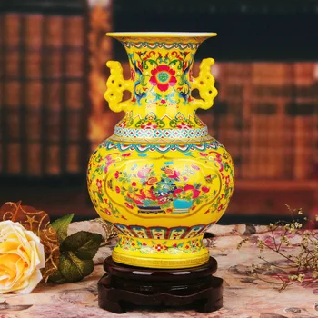 

Jingdezhen ceramic vase enamel vase vase Home Furnishing ears pomegranate decorative decoration wholesale