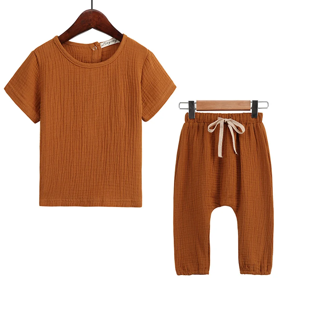 

2019 Ins Toddler Baby Kids Girls Boys Clothing Sets Fashion European&America Children Tops&harem Pants Clothes