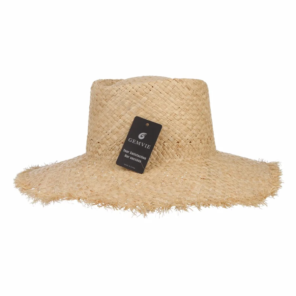 Флоппи-рафии большой соломенная шляпа с полями купол Джаз Caps сомбреро модная женская пляжная шляпа летнее солнце Шапки для Для женщин