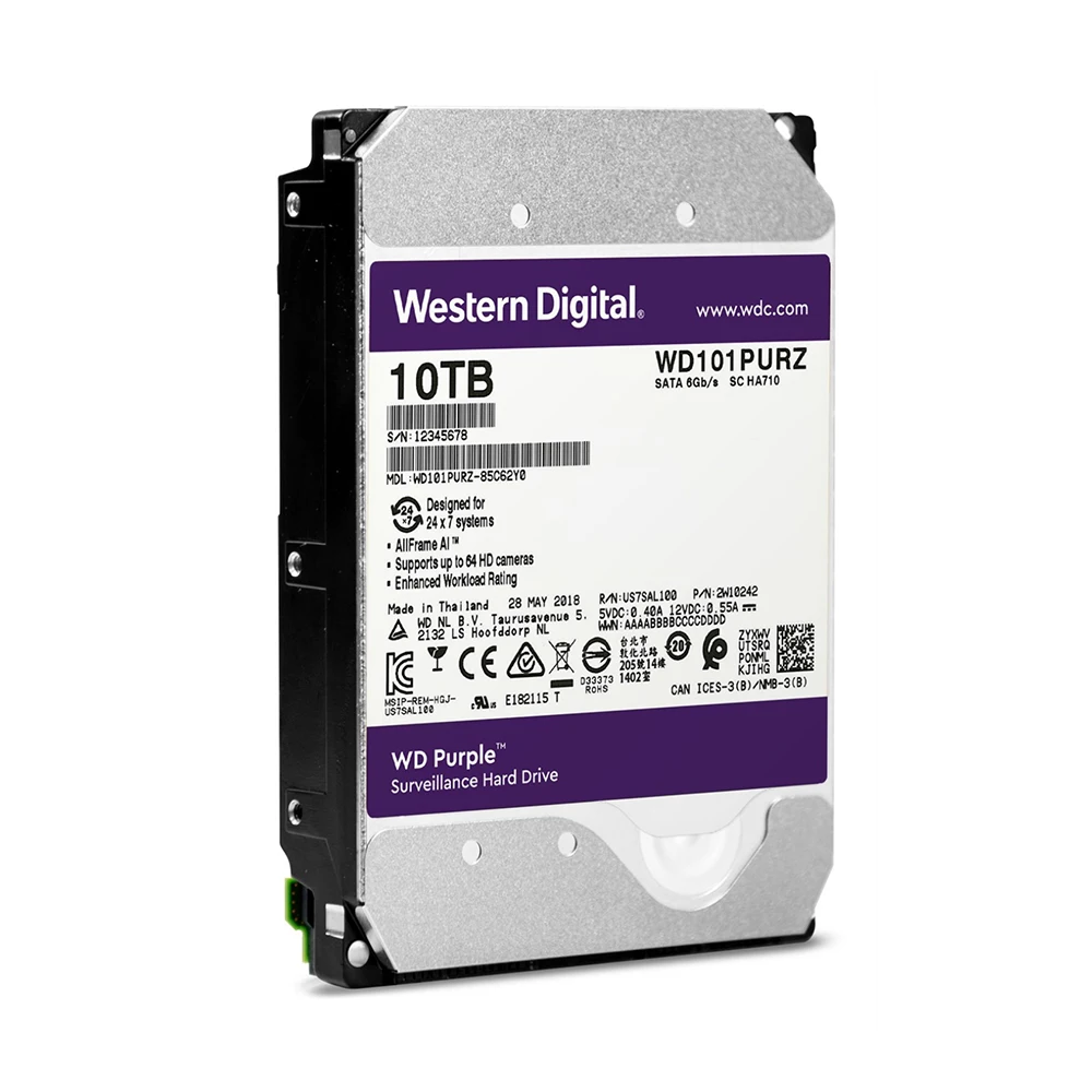 Western Digital фиолетовый 3 5 &quot 10000 ГБ 7200 об./мин. Serial ATA III 256 МБ HDD|Внешние жесткие диски| |