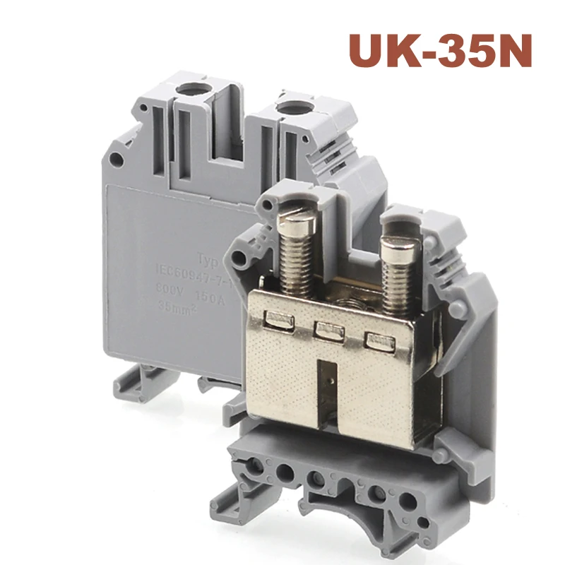 5/10pcs Din Rail Mount Screw Terminal Block Uk35 Bornier Electrical
