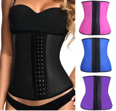 

Women corset latex waist trainer 4 Steel Bones women sport underbust gorset cincher waist latex corset
