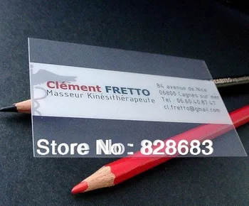 

Free shipping 500pcs one faced Printing Transparent PVC business card UV Varnishing + 1 card case for free