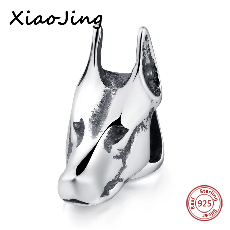 

925 silver beads customize dog head charms animal collection fit authentic European bracelets diy fashion jewelry for women Gift