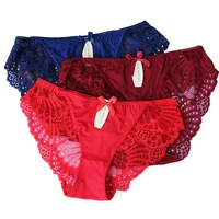 3Pcs/lot Lace Underwear Women Cotton Briefs Girls Lingeries Cueca Calcinhas 6XL Shorts Underpants Panty Ladies Plus Size Panties