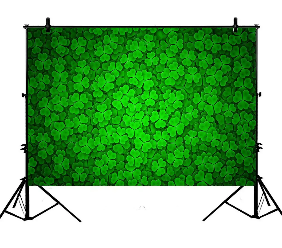 

5x7ft St Patricks Day Green Shamrocks Polyester Photo Background Portrait Backdrop