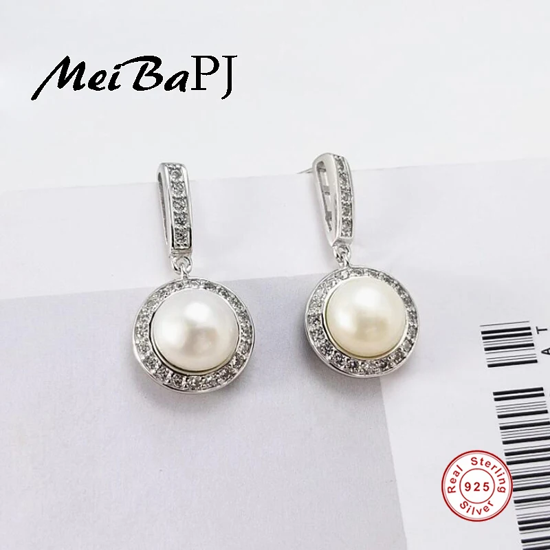 Серьги [MeiBaPJ] женские из серебра 925 пробы с геометрическим