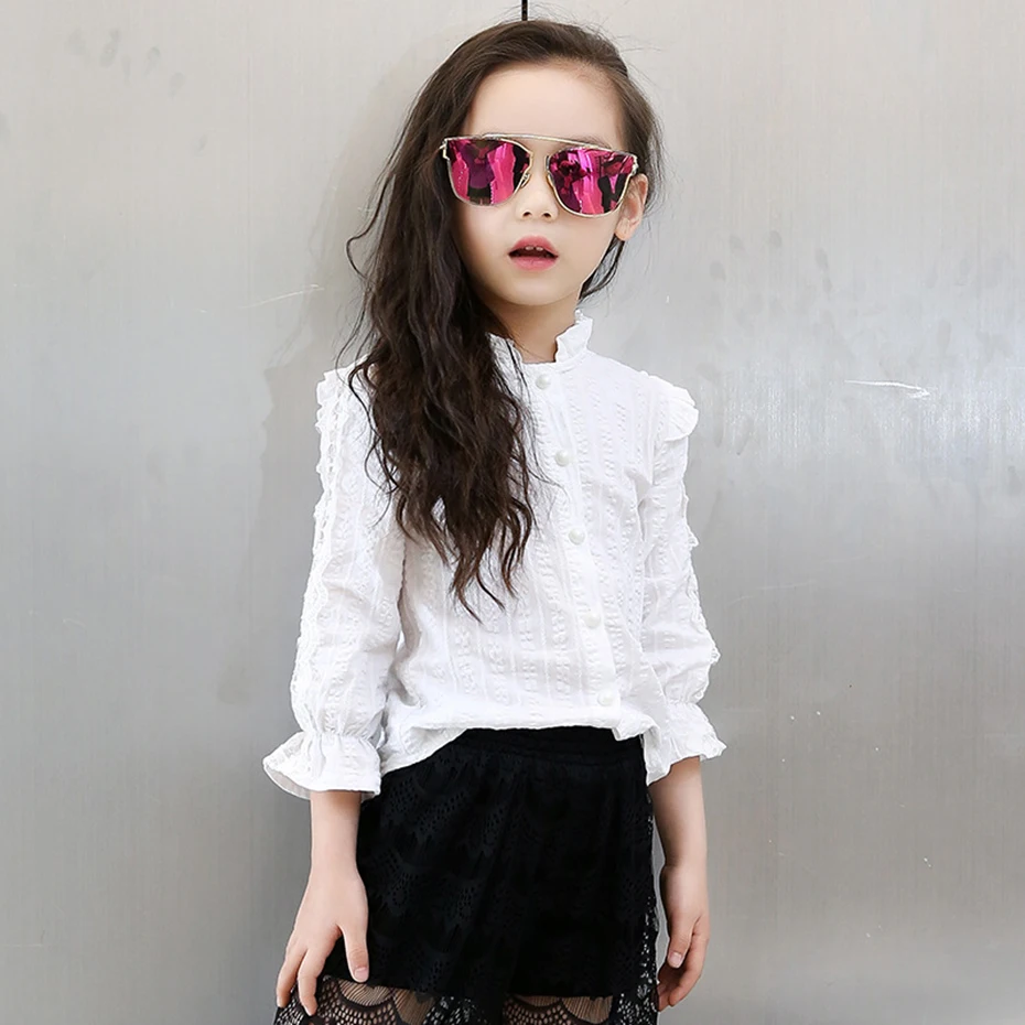 Купить Белую Рубашку Для Девочки