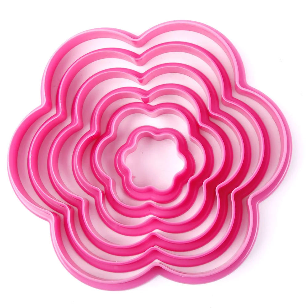 

6pcs Plum Flower Plunger Cookie Cutter Stamp Sugarcraft Fondant Cake DecoratingTools Cookie Molds Biscuit Cutter DIY