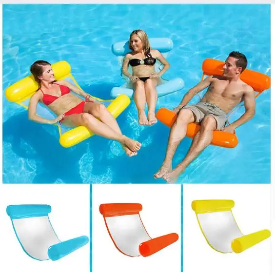 

Foldable Floating Water Hammock Float Lounger Inflatable Floating Bed Chair Swimming Pool Inflatable Hammock Bed nail art