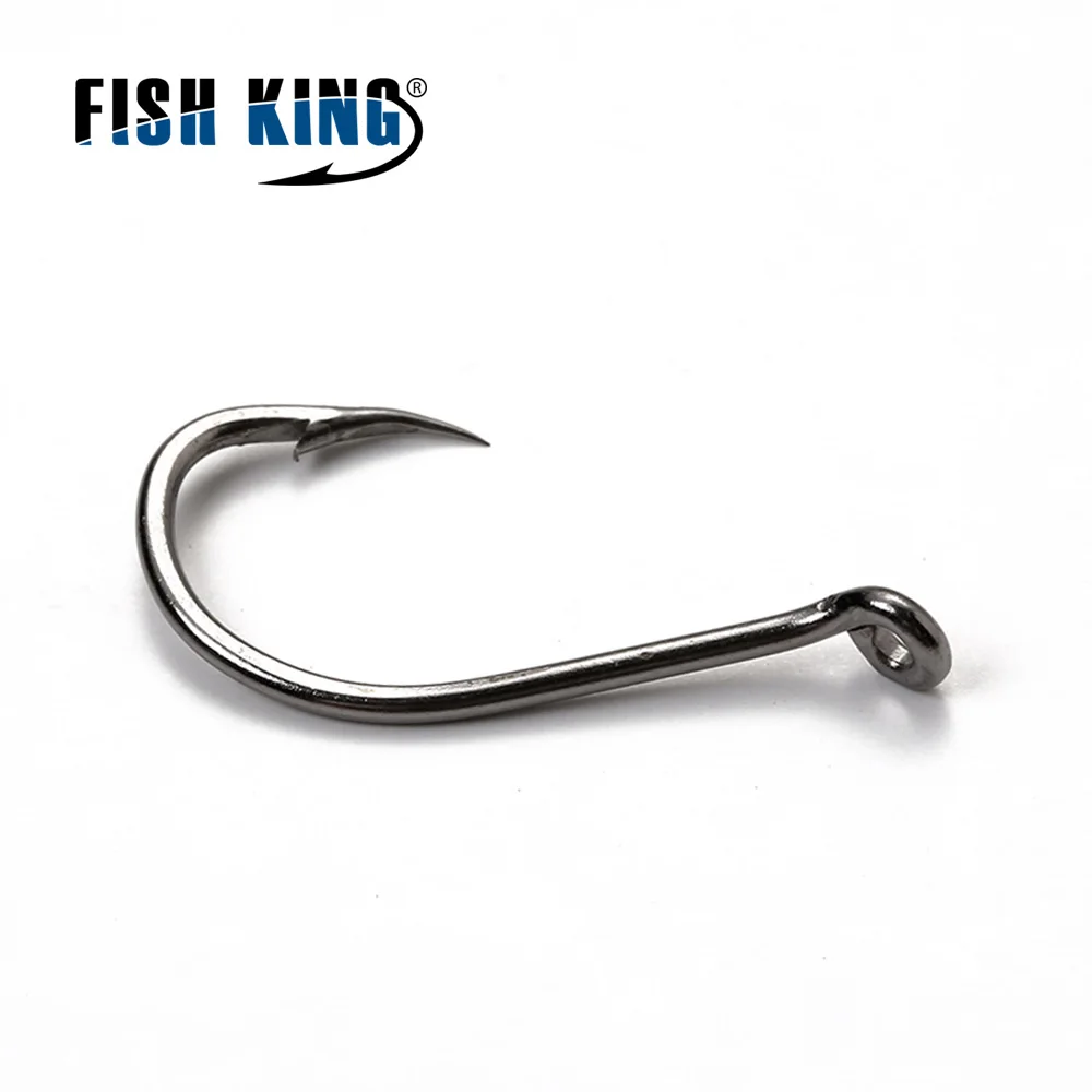 FISH KING Hand Fishing Hooks Barbed Fishhook With Ring 100pcs/lot Lure High  Carbon Steel Hooks Carp Fishing Accessories Pesca - AliExpress