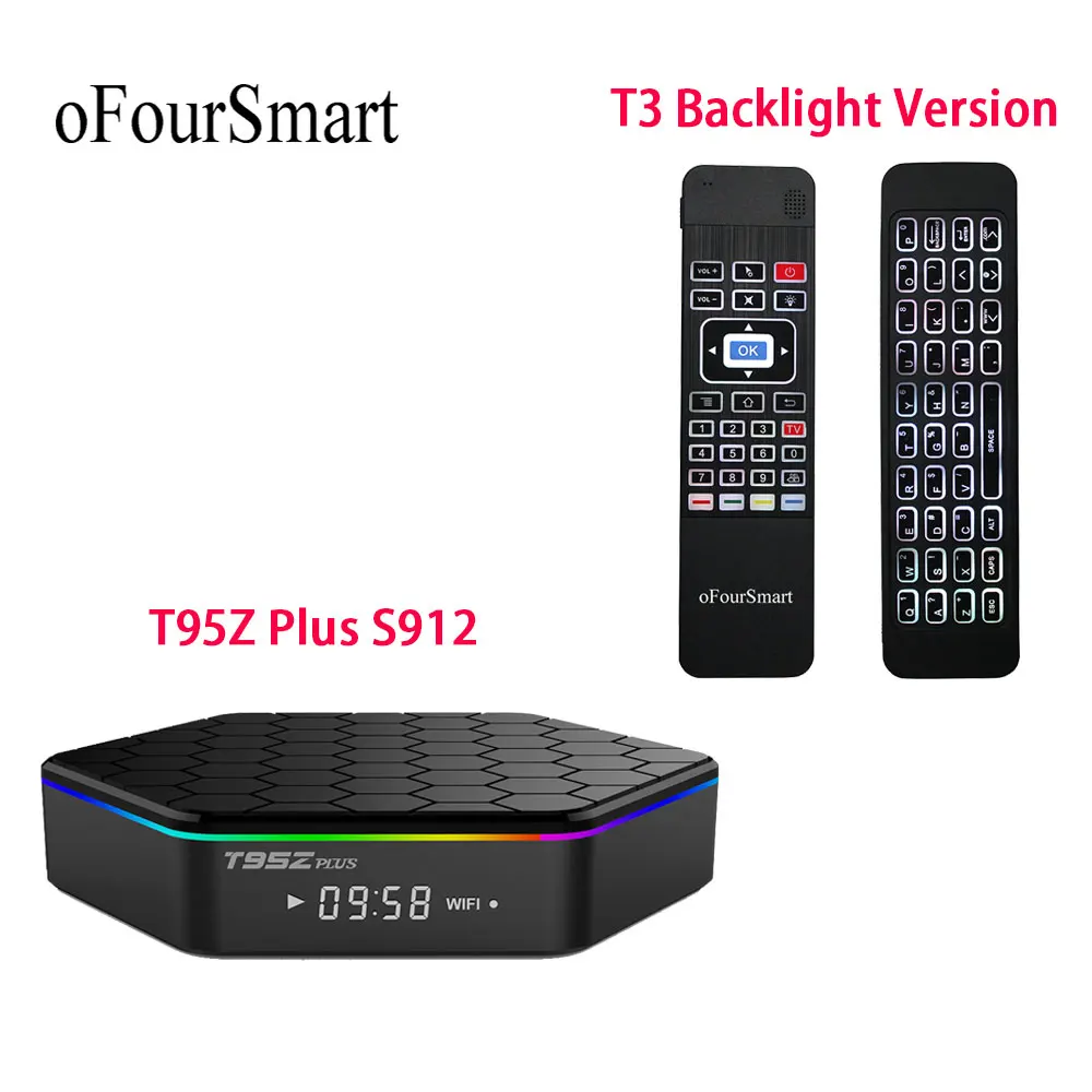 T95Z Plus TV Box Amlogic S912 Восьмиядерный двойной 2 4G + 5 8G Wifi 4K потоковая коробка Смарт ТВ