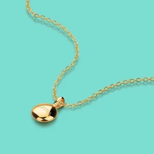 Collier en argent s925, Simple, petit pendentif haricot doré, en argent massif, longueur 40 + 5cm, chaîne, cadeau pour filles, nouvelle collection