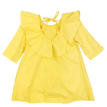 

new Korean pure cotton pure color children dress back