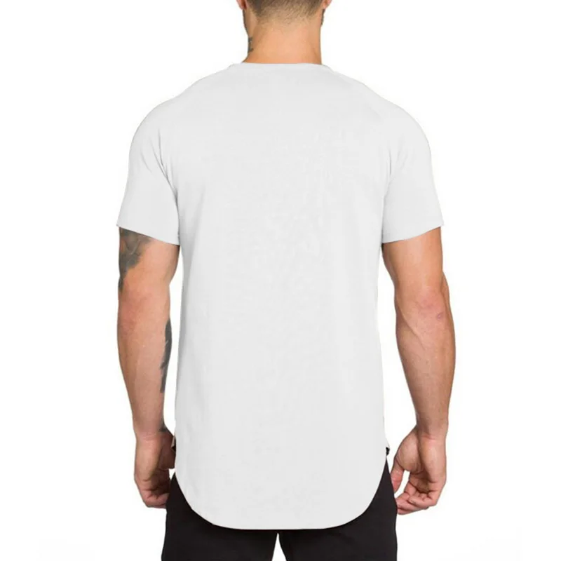 Новая брендовая футболка для спортзала, Спортивная футболка, Мужская хлопковая футболка с коротким рукавом для бега, мужские футболки для тренировок, фитнеса, топы, Рашгард, футболка