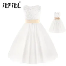 Белые платья для первого причастия для девочек; коллекция года; брендовые фатиновые кружевные праздничные Платья с цветочным узором для маленьких девочек; свадебные и вечерние платья