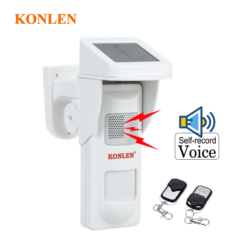

Voice Record Outdoor Motion PIR Detector Solar Power Infrared Garage Alarm Intruder Wireless Sensor Waterproof 25kg Pet Immune