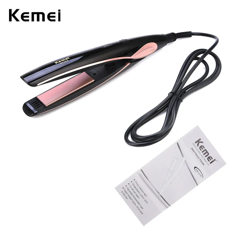 Kemei Hair iron Ceramic Hair Straightener iron Curler Constant Temperature Flat Iron Corrugated Hair Crimper Waver Curling iron