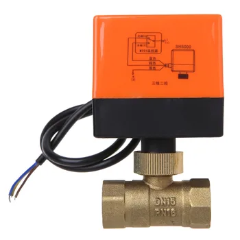 

Electric Motorized Brass Ball Valve DN15 AC 220V 2 Way 3-Wire with Actuator 6.8x6x11.5cm 1.6MPa ZG Internal Thread