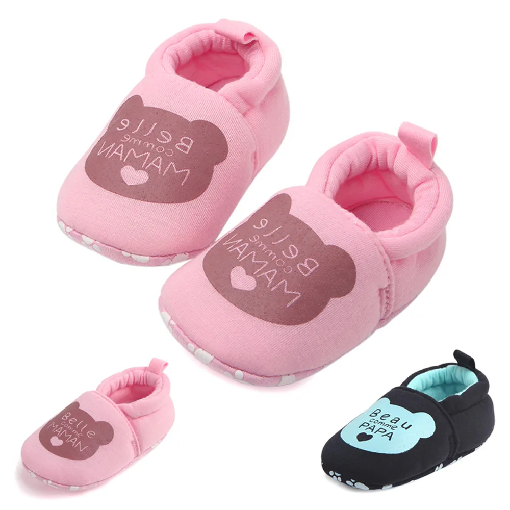 Обувь для новорожденных с милым рисунком; зимняя теплая обувь для маленьких девочек; обувь для малышей с алфавитом; Zapatos# YL1