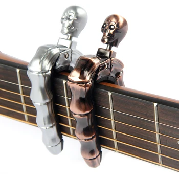 YUEKO Guitar Capo Skull Bass Guitar Capo Folk Acoustic Electric Guitar Capo Guitar Accessories Parts Guitarra 20 frets electric bass guitar neck glossy paint guitar parts no have frets guitar accessories parts musical instrument