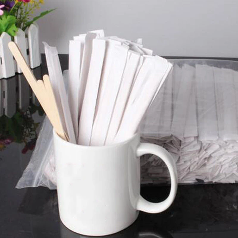 

50PCS Natural Wooden Stirring Sticks Coffee Ice Cream Spoon