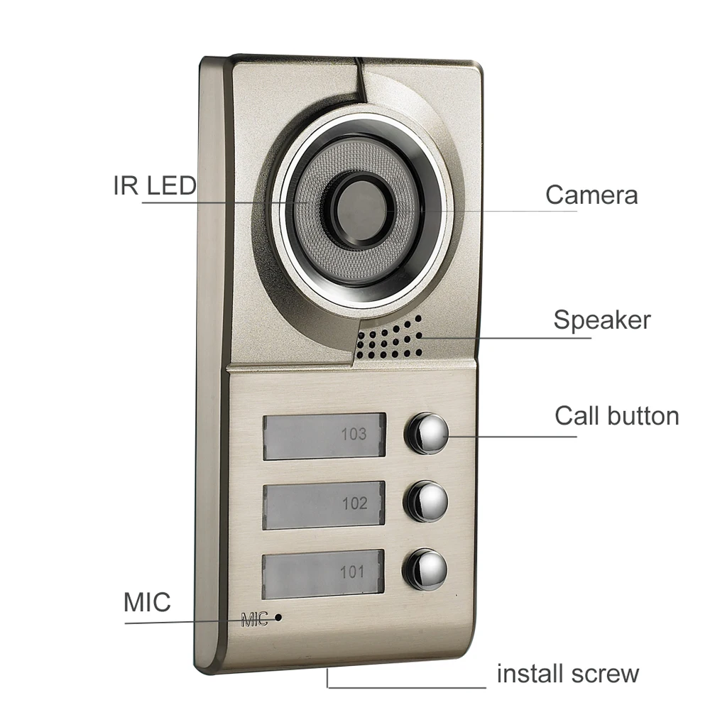 CLOUDRAKER Door Phone 2 Button 3 Button Intercom Home Security Video Intercom Apartment doorbell video IR Night Vision
