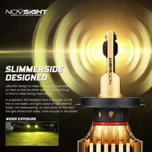 NOVSIGHT автомобиля светодиодный лампы для передних фар H4 светодиодный H7 H1 H3 H11 H13 9005 9006 9007 72 Вт 12000lm автомобильных фар Светодиодный 3000 К золотисто-желтый