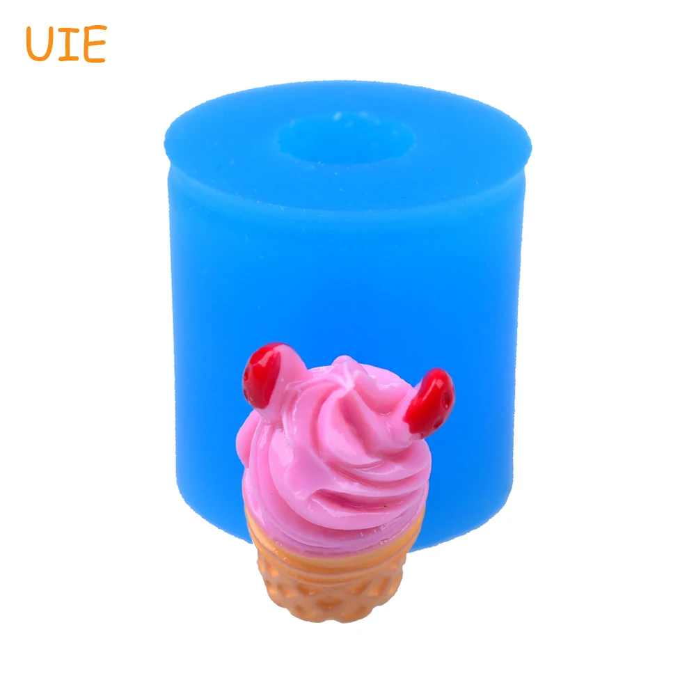 XYL201U 26.4mm 3D Ice Cream Cone Flexible Silicoen Mold for Fondant, Cookie Biscuit, Gum Paste