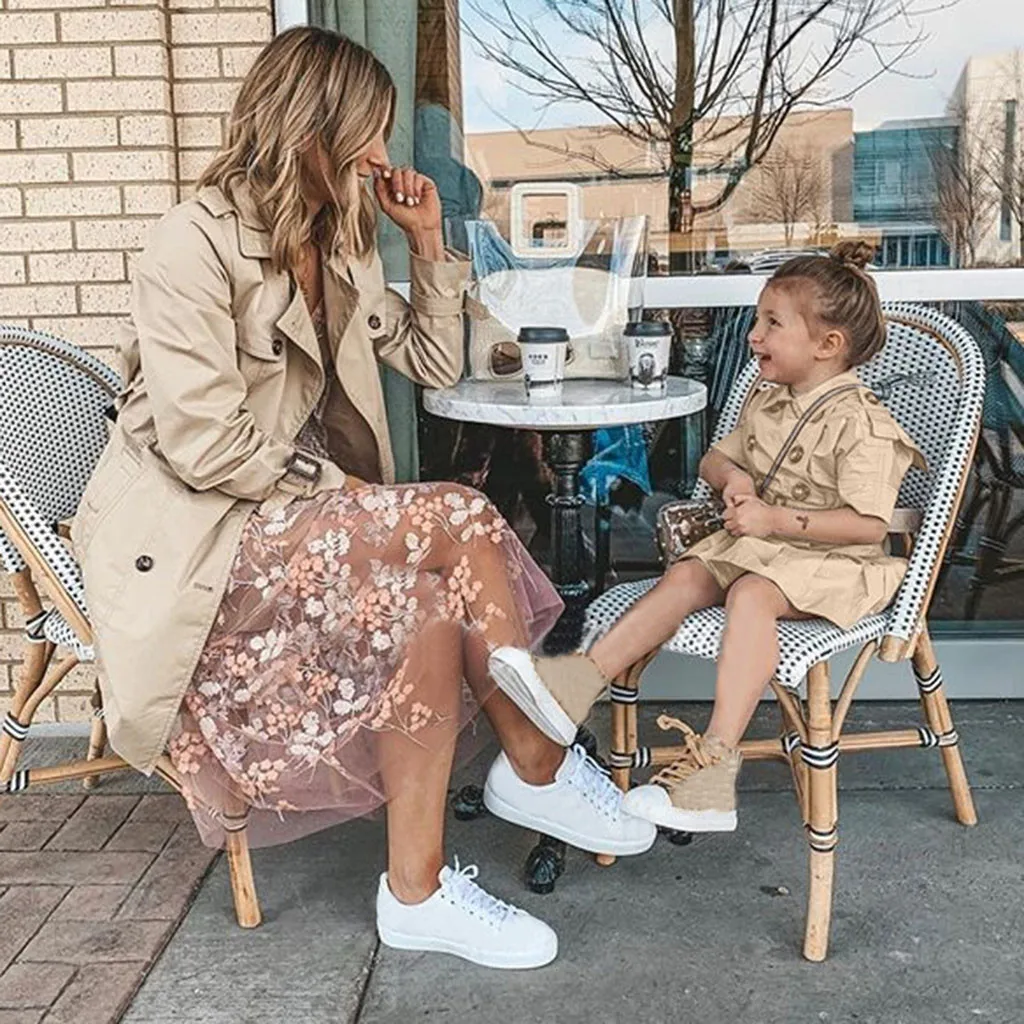 

Toddler Kids Baby Girls Mid Sleeve Trench Coat Windbreaker Jacket Outwear Parka New arrival 2019