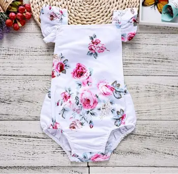 

Infant Baby Girls Clothes Bodysuit Short Sleeve Flower Cute Jumpsuit Outfits Sunsuit Clothing Baby Girl