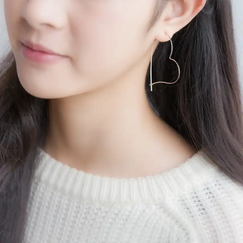 MODIAN Лидер продаж, модные Простой Привлекательный серьги сердечка из стерлингового серебра 925 пробы, классические большие круглые серьги для женщин, свадебные украшения