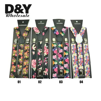 

Men's Shirt Suspenders For Trousers Pants Holder Braces Wedding Suspender Belt Straps Fashion 13 "Flower Floral " Pattern Mix