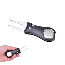 Открытый мяч гольфклуба из нержавеющей стали положить зеленый вилка Divot газон ремонт инструмент комплект для гольфистов инструмент