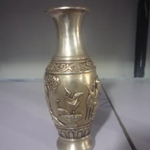 Редкая старая Серебряная ваза QingDynasty, журавль и сосна, лотос, украшение
