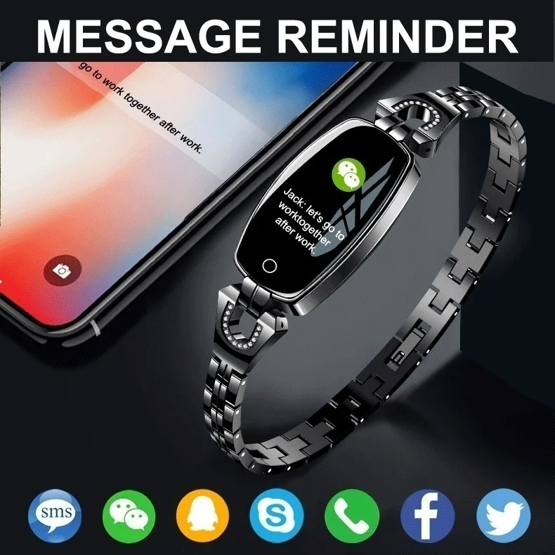 Women Fashion Smart Bracelet Watch With Blood Pressure Heart Rate Sleep Monitor Pedometer Smartwatch APP connect Android IOS