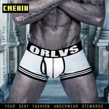 Мужские трусы боксеры из сетчатой ткани, белые дышащие трусы в сетку, боксерские шорты с карманом, сексуальное нижнее белье для мужчин, гей-трусы