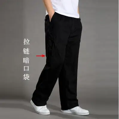 Мужские шаровары tactica брюки летние провисающие хлопковые охранные брюки размера плюс спортивные брюки мужские s штаны для бега - Цвет: 2012 black