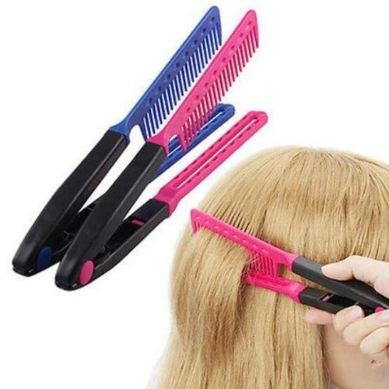 Women Fashion Hair Combs V Type Hair Straightener Comb DIY Salon Haircut Hairdressing Styling Tool