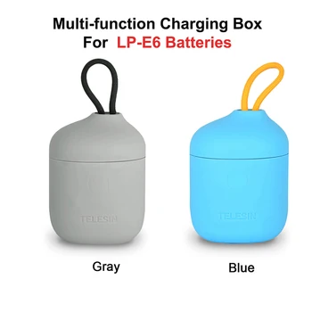 

TELESIN Muti-Functional Charger charging box Storage Case SD Card Reader for Canon LPE6 Batteries LP-E6 Battery DSLR battery box