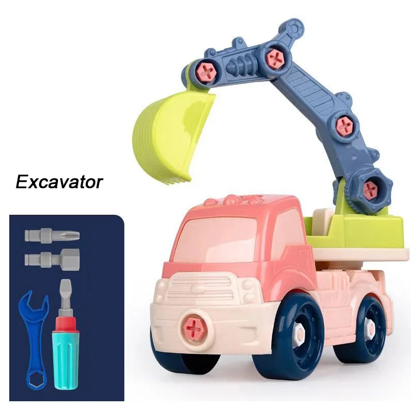 

Engineering Toys Car Blocks Disassembly Assembly Excavator/Crane/Mixer Trucks Dump Educational Vehicles For Children Gifts Boys