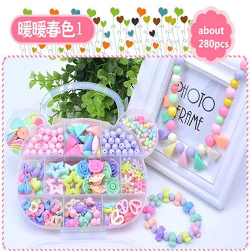 Children creative DIY beads toy with whole accessory set Kids girls handmade art craft educational toys for gifts and presents (1)