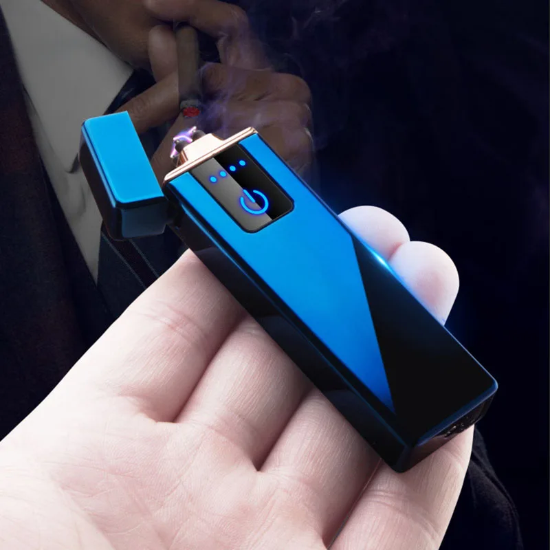 Двойная дуговая Зажигалка Ветрозащитная Электронная USB зажигалка электрическая
