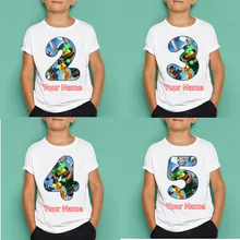 Ninjago blusa infantil de manga curta, camiseta estampada para crianças feliz aniversário presente de aniversário