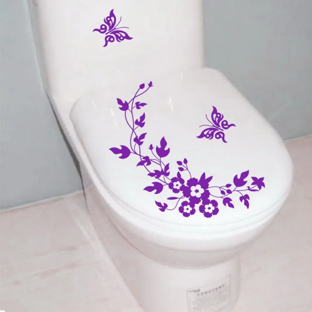 Butterfly Flower Bathroom Toilet Laptop Wall Decals Decorative Sticker Home Furniture Decoration Washing Machine Sticker Butterfly Flower Bathroom Toilet Laptop Wall Decals Decorative Sticker Home Furniture Decoration Washing Machine Sticker
