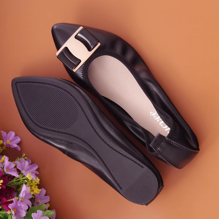 Lady Ballet Flat Shoes Spring 2018 Fashion Moccasins Women Shoes Pointed Toe Pregnant Women Loafers Genuine Leather Female Shoes (25)