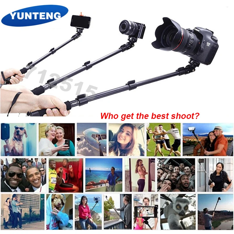 Yunteng 088 выдвижная для селфи палка Автоспуск полюс Автопортрет монопод Canon sony Nikon DSLR