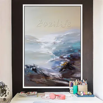 

Hand painted modern sea abstract canvas oil painting wall decor Art pictures for living room cuadro home decoracion 1