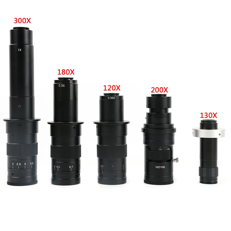  Lente ajustable 180X 120X 300X 200X 130X Zoom c-mount 0.7X ~ 4.5X aumento 25mm para HDMI USB indust