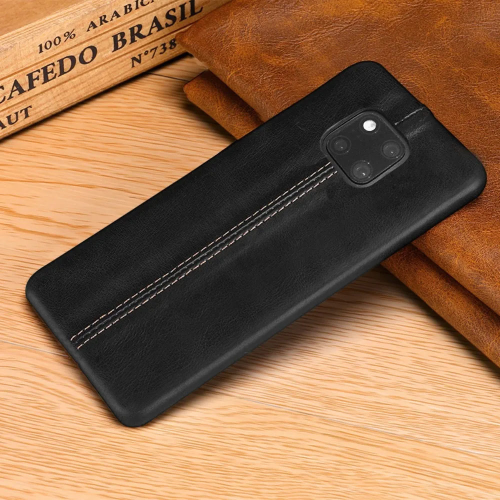 For Huawei Mate 20 Pro Genuine Leather Case Cover Anti-Slide Retro Cowhide Ultra-Thin Fit Back for | Мобильные телефоны и